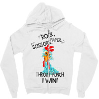 Rooster Chicken Rock Paper Scissors Throat Punch I Zipper Hoodie | Artistshot