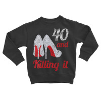 Womens 40 Year Old High Heel Rhinestone 1982 40th Toddler Sweatshirt | Artistshot