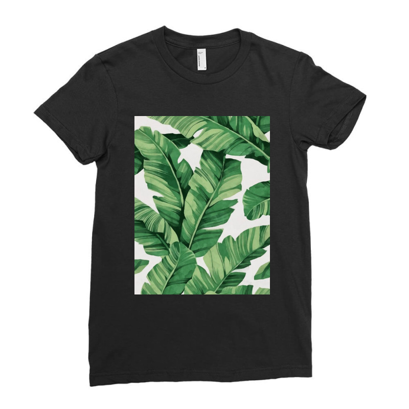 Tropical Banana Leaves Ladies Fitted T-Shirt by rodneyjacks | Artistshot