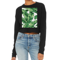 Tropical Banana Leaves Cropped Sweater | Artistshot