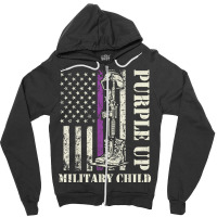 Purple Up Military Kids Shirt Military Child Month Zipper Hoodie | Artistshot