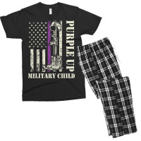 Purple Up Military Kids Shirt Military Child Month Men's T-shirt Pajama Set | Artistshot