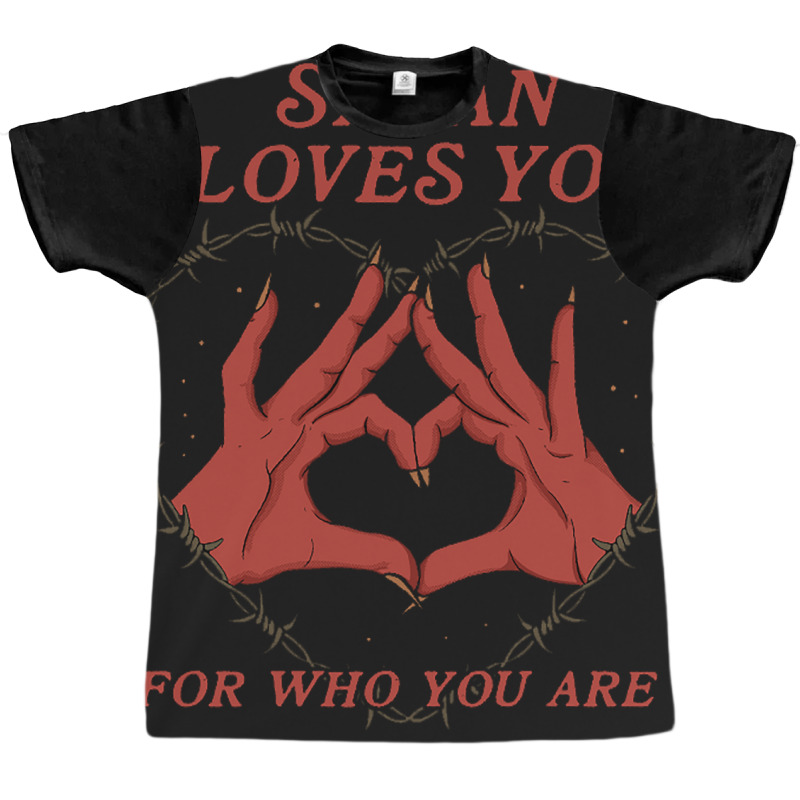 Satan Loves You For Who You Are Graphic T-shirt by lexapool | Artistshot