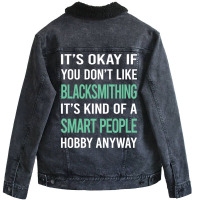 Smart People Hob Retro Unisex Sherpa-lined Denim Jacket | Artistshot