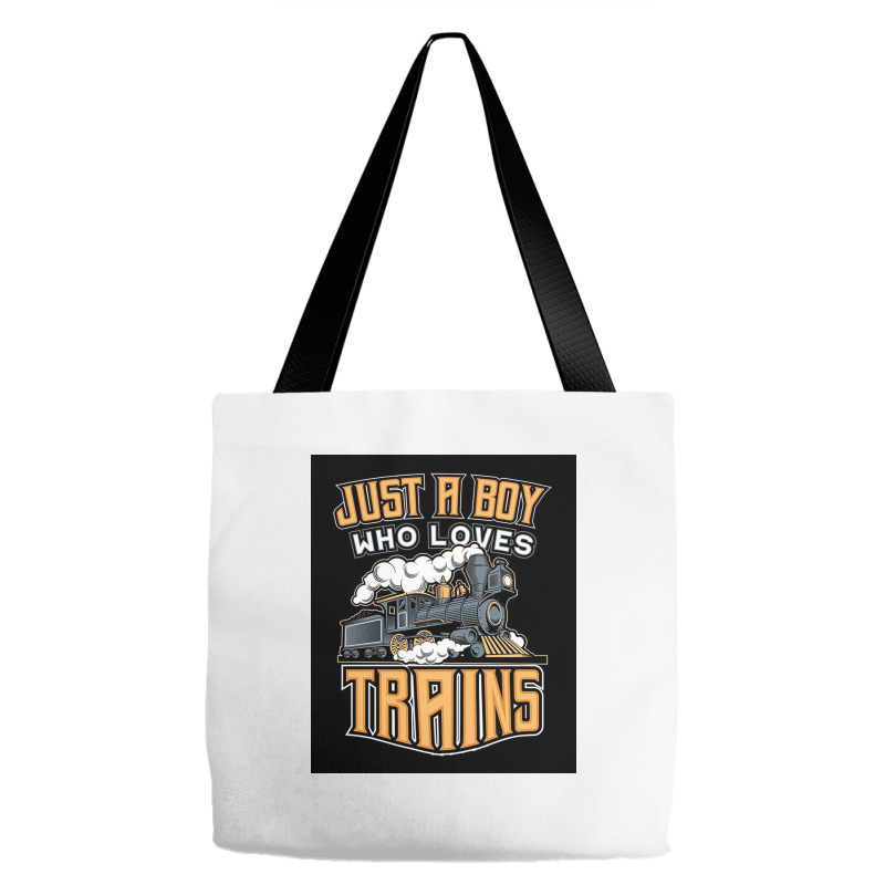 Just A Boy Who Loves Trains For Boys Tote Bags | Artistshot