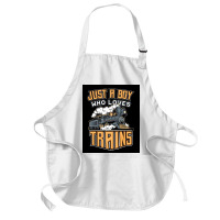 Just A Boy Who Loves Trains For Boys Medium-length Apron | Artistshot