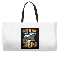 Just A Boy Who Loves Trains For Boys Weekender Totes | Artistshot