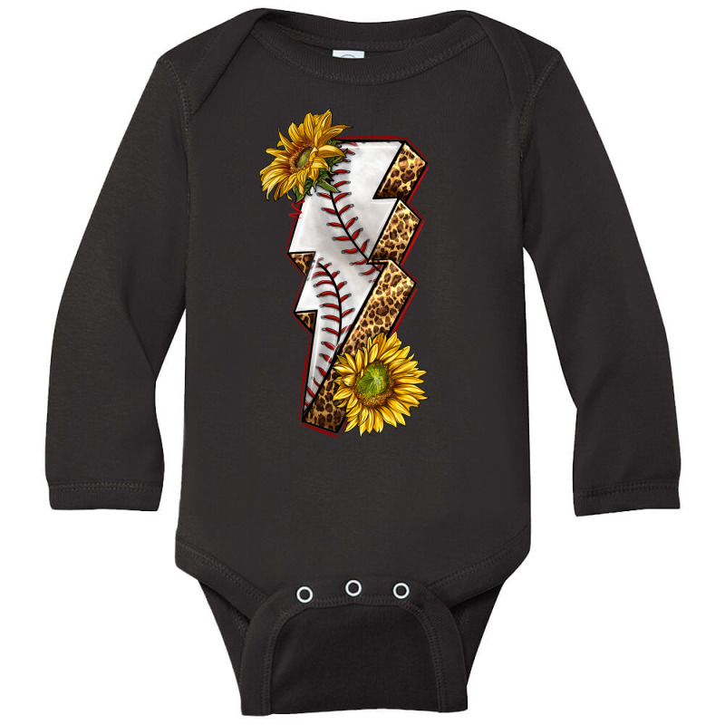 Sport Baseball  Lightning Bolt Long Sleeve Baby Bodysuit by enoddigitalart@gmail.com | Artistshot