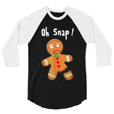 Gingerbread Man Oh Snap 3/4 Sleeve Shirt Designed By Heart Beat