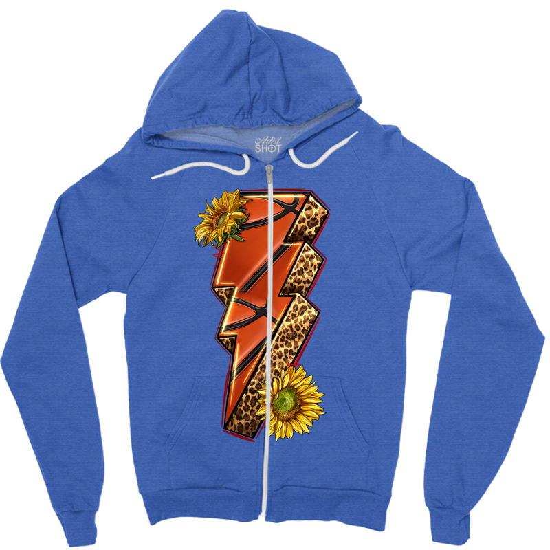 Sport Basketball Lightning Bolt Zipper Hoodie by enoddigitalart@gmail.com | Artistshot