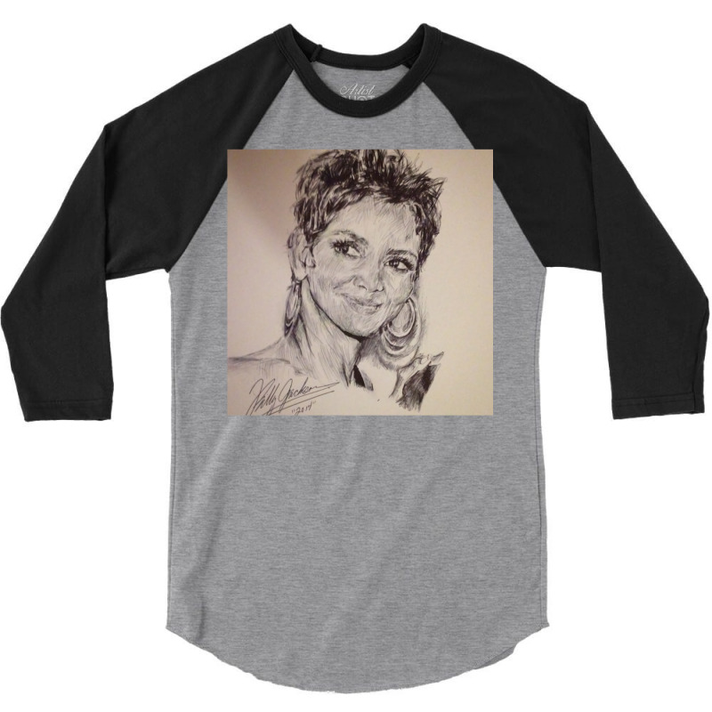 Halle Berry Portrait 3/4 Sleeve Shirt | Artistshot