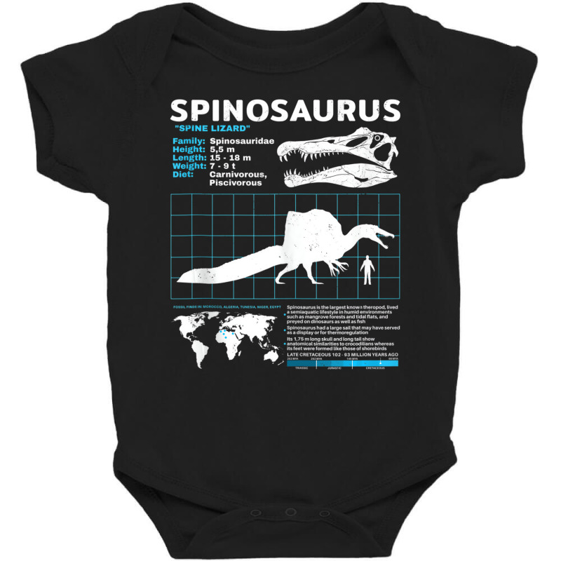 Spinosaurus Fact Sheet Dinosaur Facts Tank Top Baby Bodysuit | Artistshot