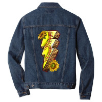 Sport Softball  Lightning Bolt Men Denim Jacket | Artistshot