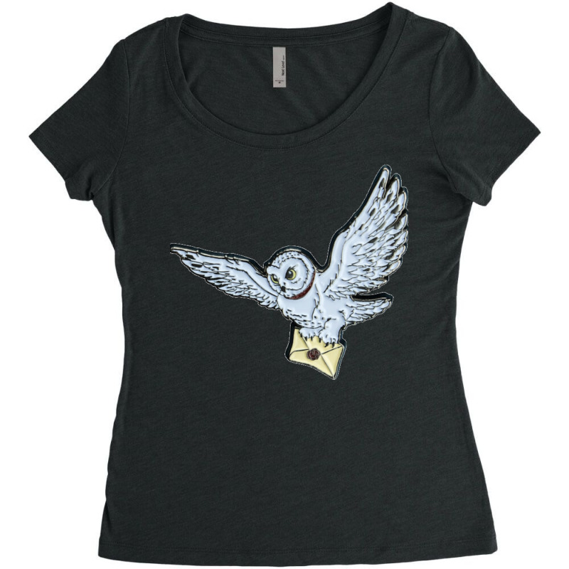 Flying Magical Owl Women's Triblend Scoop T-shirt by pertelkuimol | Artistshot