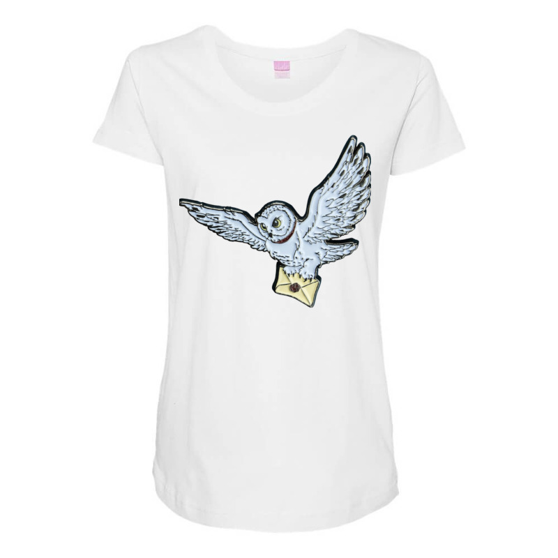 Flying Magical Owl Maternity Scoop Neck T-shirt by pertelkuimol | Artistshot