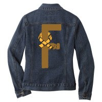 F Letter Magic School Team Badger Ladies Denim Jacket | Artistshot