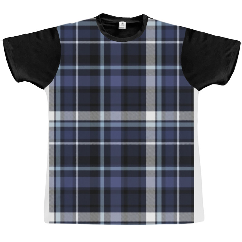 Blue And Grey Checks Graphic T-shirt by heathybatevam | Artistshot