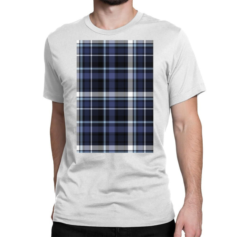 Blue And Grey Checks Classic T-shirt by heathybatevam | Artistshot