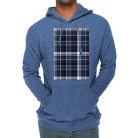 Blue And Grey Checks Lightweight Hoodie | Artistshot