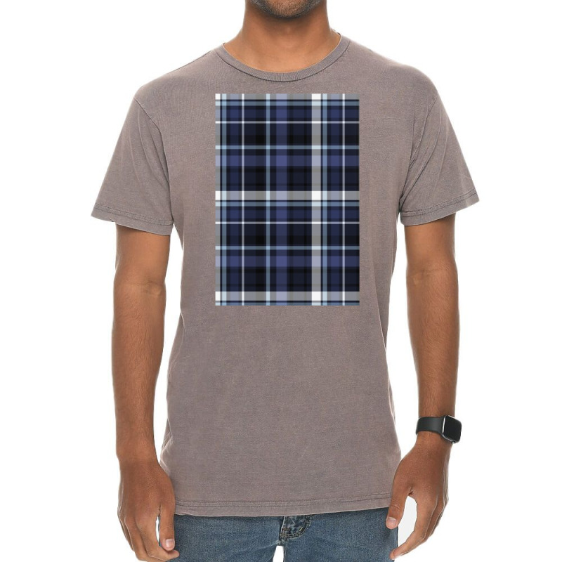 Blue And Grey Checks Vintage T-Shirt by heathybatevam | Artistshot