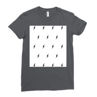 Black Lightning Bolt Pattern In White Ladies Fitted T-shirt | Artistshot