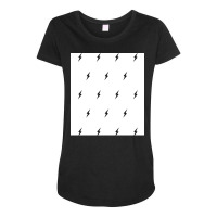 Black Lightning Bolt Pattern In White Maternity Scoop Neck T-shirt | Artistshot