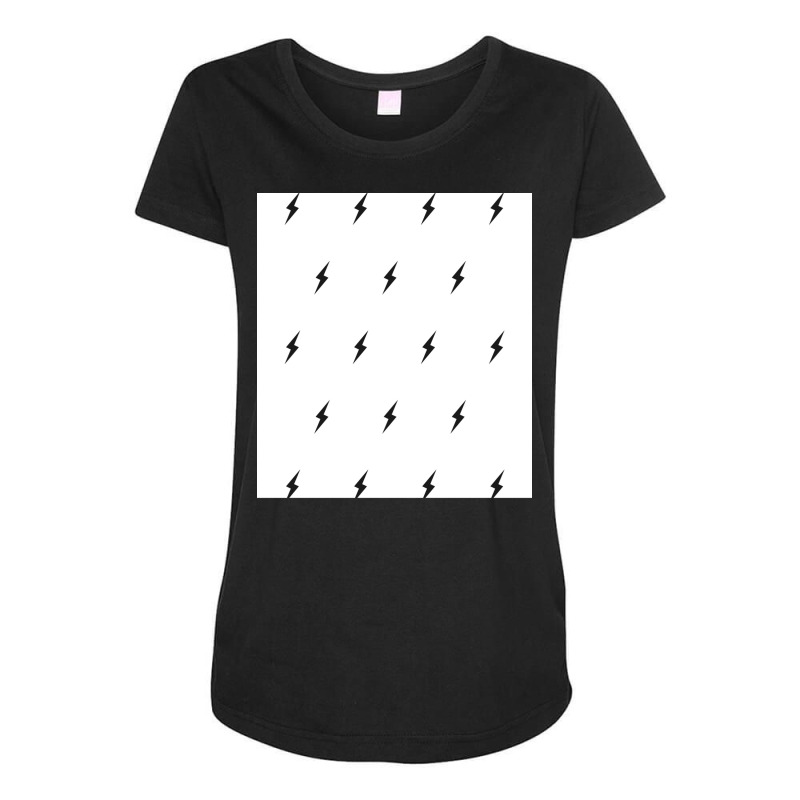 Black Lightning Bolt Pattern In White Maternity Scoop Neck T-shirt by morenpgowdru4 | Artistshot