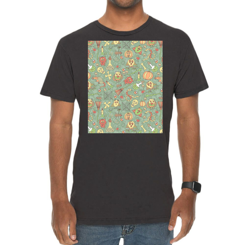 Halloween Seamless Pattern Vintage T-Shirt by ernolundon | Artistshot