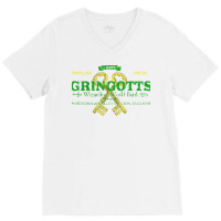 Gringotts Bank Distressed V-neck Tee | Artistshot