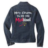 Coffee Spell In Wizarding World And Merry Happy Ch Ladies Denim Jacket | Artistshot