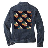 Dark Green Sand Sun Rise Color Swirl Fairy Tale Pa Ladies Denim Jacket | Artistshot