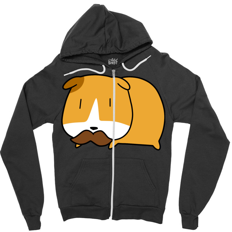 Mustache Guinea Pig Zipper Hoodie | Artistshot