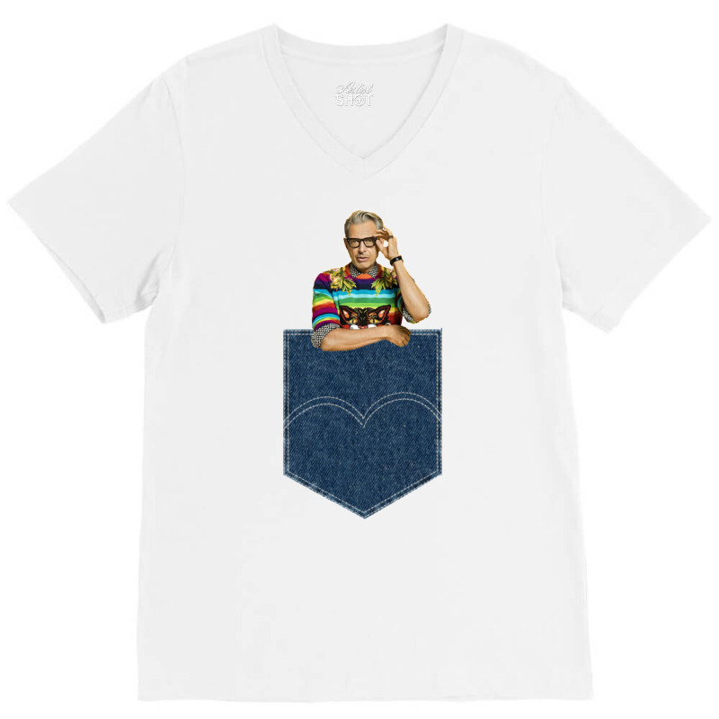 Pocket Jeff Goldblum V-Neck Tee by jepthabaabiw | Artistshot