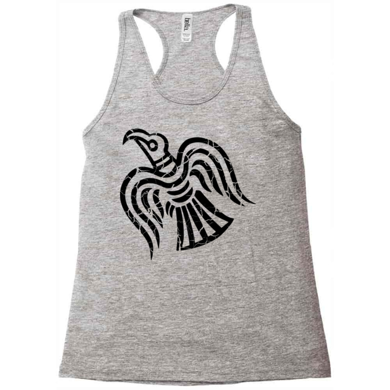 Raven Of Odin Black Distressed Racerback Tank by arafisvettik | Artistshot