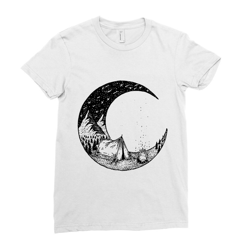 Camping Under The Stars Ladies Fitted T-Shirt by ifa art | Artistshot