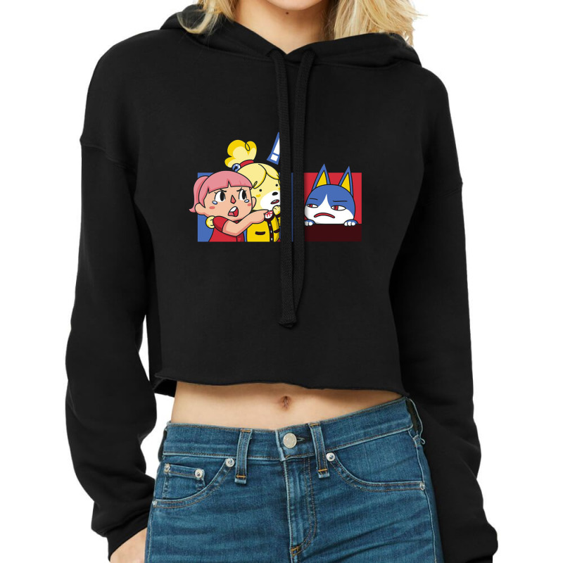 Meme Crossing Cropped Hoodie by Teresa | Artistshot