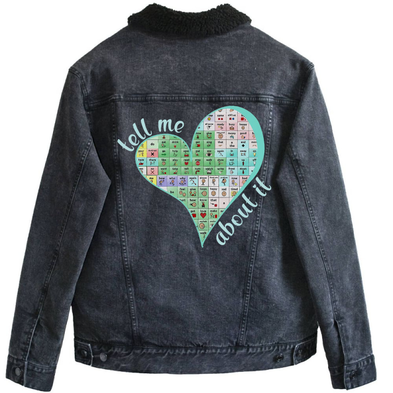 Sped Teacher Heart Your Words Matter Speech Therap Unisex Sherpa-Lined Denim Jacket by darinstan | Artistshot