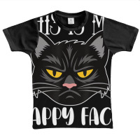 This Is My Happy Face Unimpressed Black Cat In Ang Graphic Youth T-shirt | Artistshot