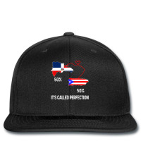 Half Puerto Rican Half Dominican Flag Map Combined Printed Hat | Artistshot