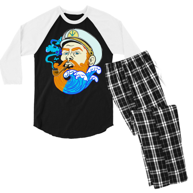 The Captain Vintage Men's 3/4 Sleeve Pajama Set | Artistshot