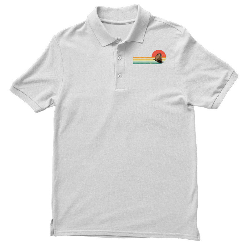 Retro Vintage Groundhog Rodent Ground Hog Day Anim Men's Polo Shirt | Artistshot