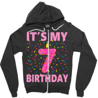 Sweet Donut It's My 7th Birthday Shirt 7 Yrs Old G Zipper Hoodie | Artistshot