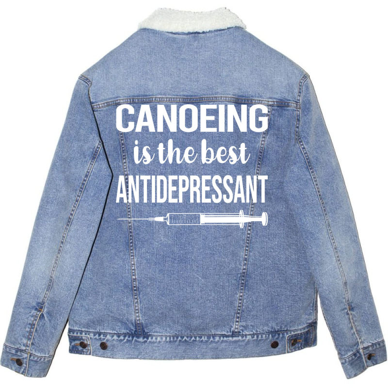 Antidepressant Canoeing Canoe Girl Unisex Sherpa-lined Denim Jacket | Artistshot