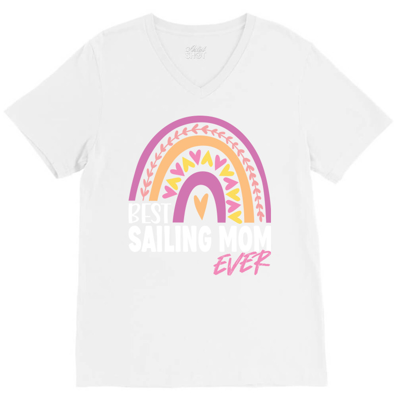 Best Sailing Mom Ever Retro V-neck Tee | Artistshot