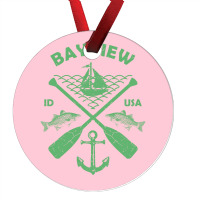 Bayview Lake Town Idaho Fishing Boat Paddle Advent Ornament | Artistshot