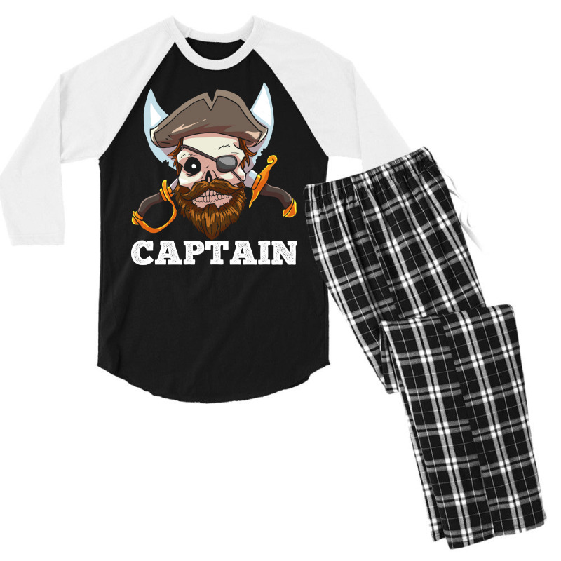 Pirate Boat Captain 80s Men's 3/4 Sleeve Pajama Set | Artistshot