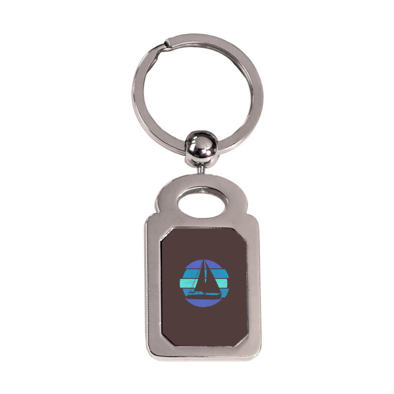 Sailing Sailing Retro Humor Silver Rectangle Keychain | Artistshot