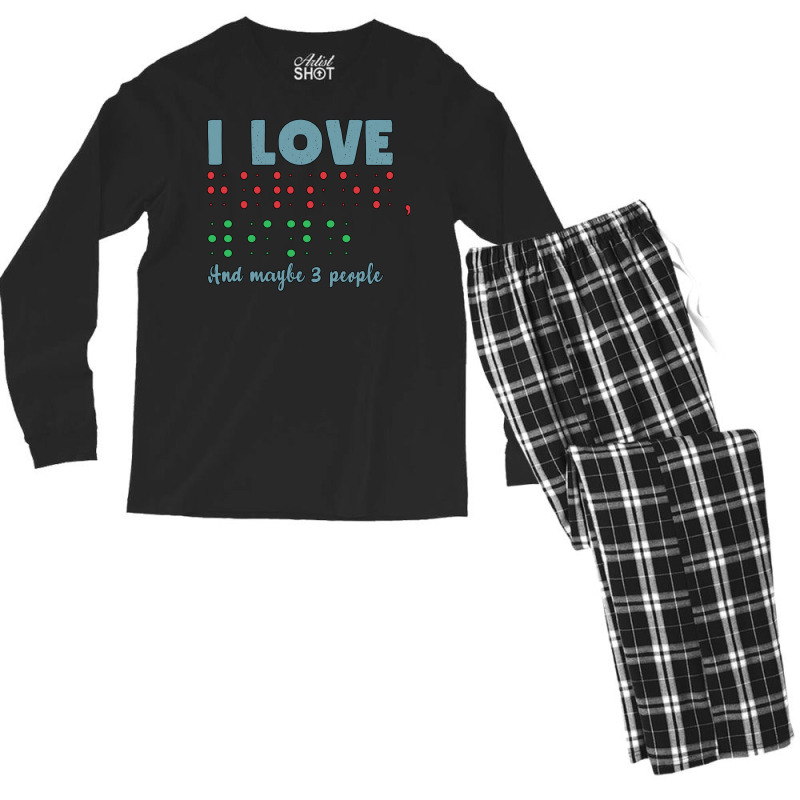 I Love Horses Wine And Maybe 3 People Gift For The Men's Long Sleeve Pajama Set | Artistshot