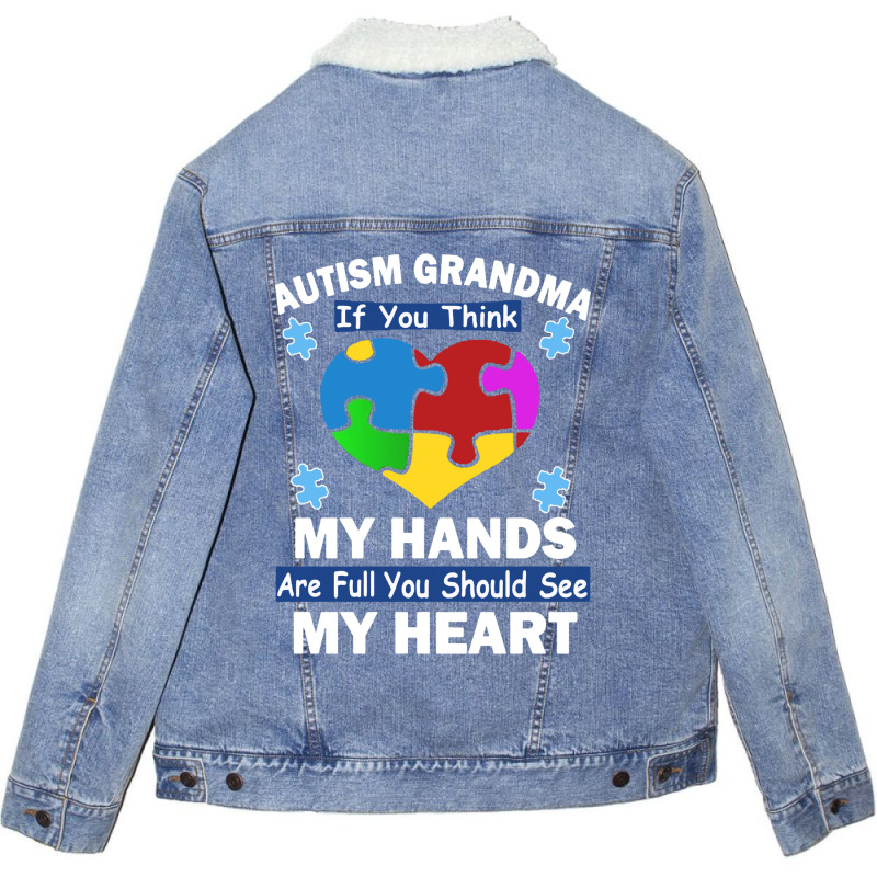 Grandma And My Heart Unisex Sherpa-lined Denim Jacket | Artistshot