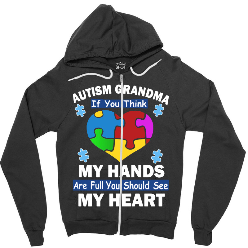 Grandma And My Heart Zipper Hoodie | Artistshot